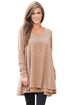 Sexy Khaki Swingy Layered Long Sleeve Tunic